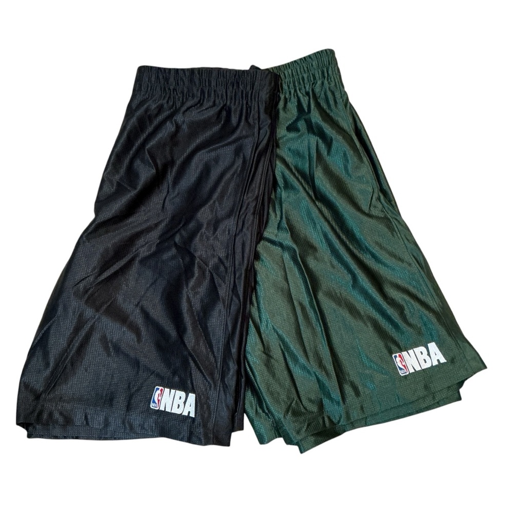 NBA Elevation Green & Black 2 Pair Athletic Basketball Shorts Size Large